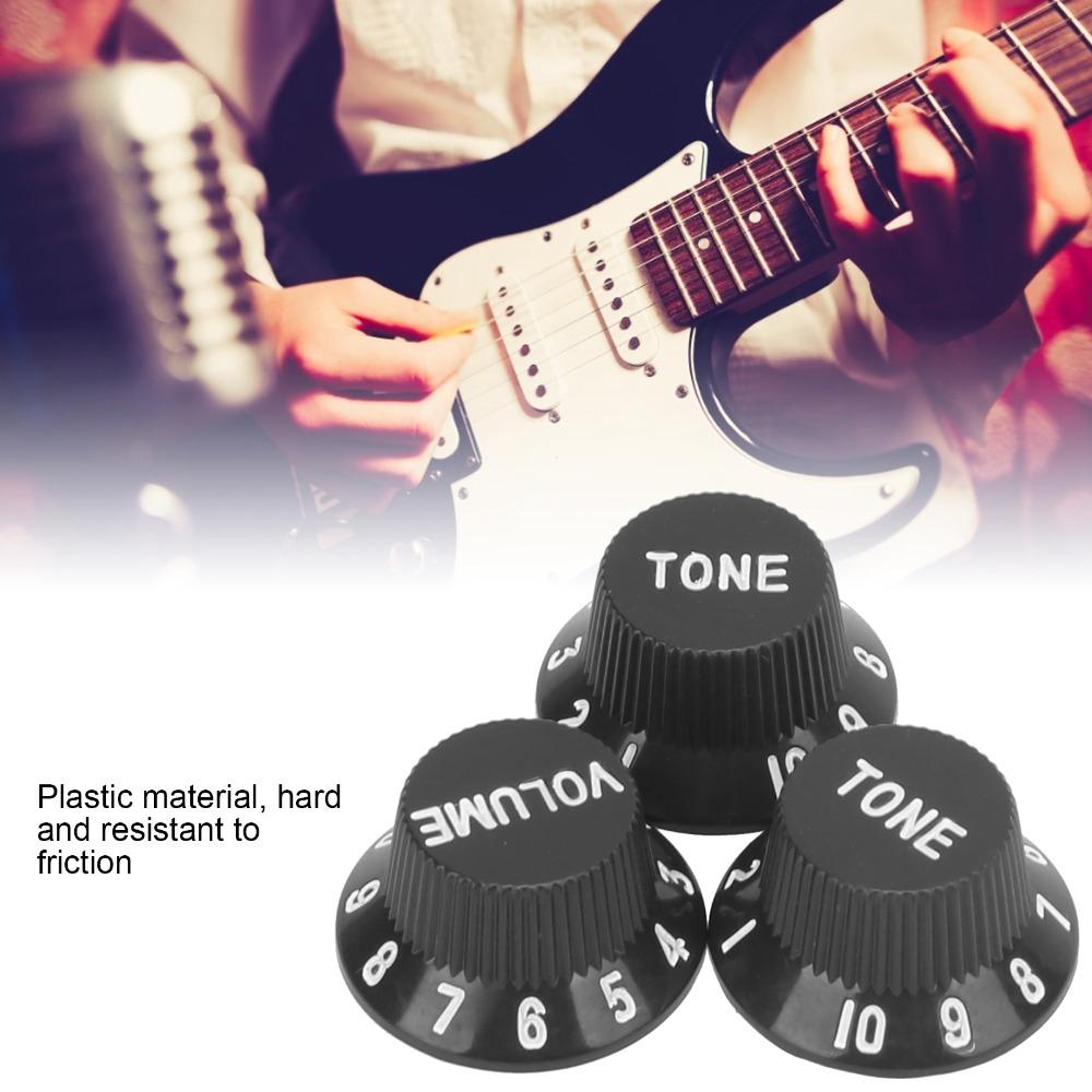 3PCS Black Color Volume Tone Knobs Plastic Material Speed Control Knobs Electric Guitar