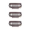 50pcs 8 Tips 8 Teeth Snap Comb Wig Clips Stainless Steel Snap Clips with Rubber Hair Grips for Hair Extension Wigs
