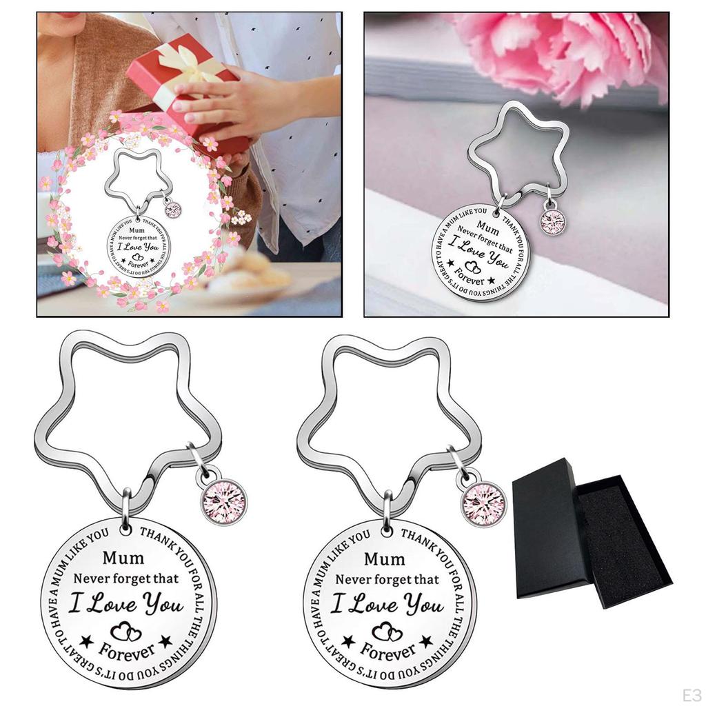 Muttertagsgeschenk, Mütter-Schlüsselanhänger, Geburtstagsgeschenk von der Tochter, Edelstahl-Schlüsselanhänger