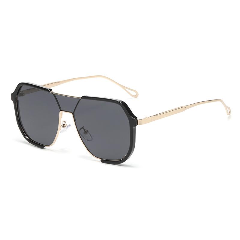 Fashion Double Bridge Large Frame Polygon Sunglasses