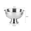 Ice Vessel with Pedestal Stainless Steel Beverage Tub Reflective for Dinners