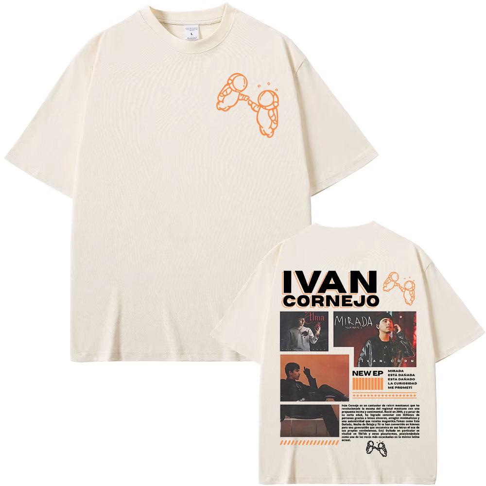 Singer Ivan Cornejo Mirada 2025 Tour Merch T Shirts Men Women Vintage Trend High Street T-shirt Casual O-Neck Oversized T Shirt