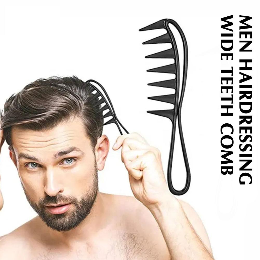 1/3/5PCS Barber Men Oil Comb Wide Tooth Shark Plastic Comb Hair Clipper Curling Hairdressing Comb Massage Barber Stlying Tools