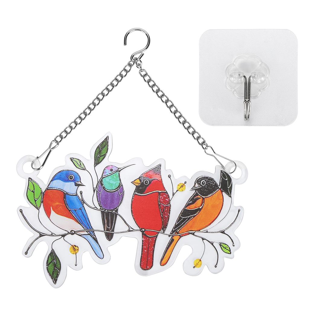 Ptáci Vitrážové závěsy Vícebarevné ptáky Tvar Závěsné ozdoby na okna Dveře
