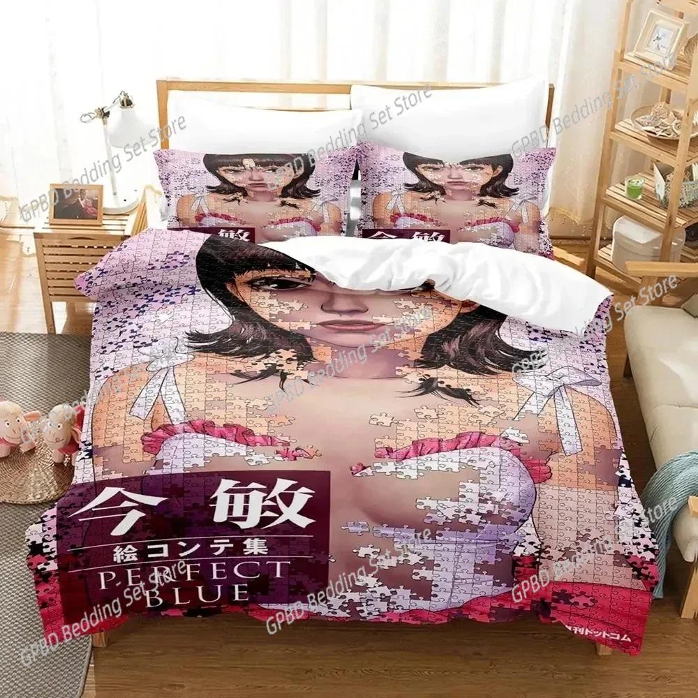 Anime Art Of Satoshi Kon Bedding Set For Bedroom Soft Modern Bedspreads Comefortable Kids Duvet Cover Quilt Cover And Pillowcase EU Single(135*200cm)3pcs