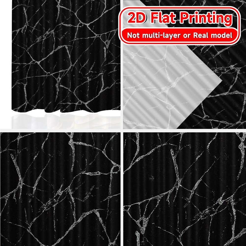 Set aus 2 flachen Druckvorhängen ohne Stange Marmoradern Beliebte Vorhänge Festival Langlebiges Polyestergewebe Vorhang