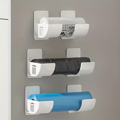 Punch-free Storage Rack Kitchen Plastic Wrap Garbage Bag Cabinet Storage Rack Refrigerator Side Storage Rack