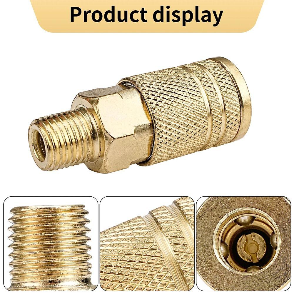 1Pcs Compressor Connector Tool Quick Coupler Tool Quick Release Air Line 1/4" NPT Coupling Adapter Hardening Steel Hose Fitting