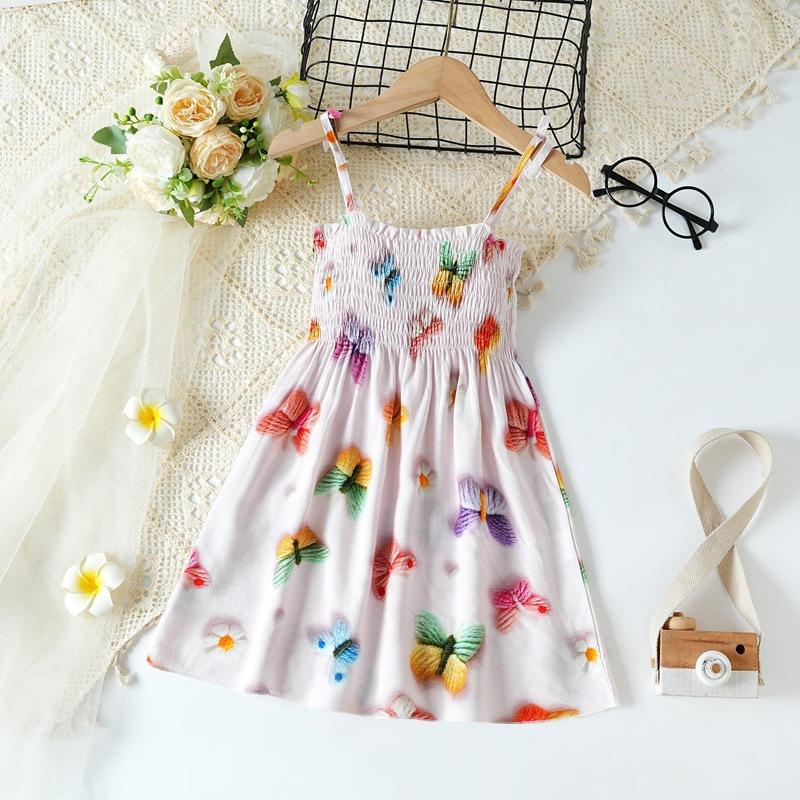 Baby Girl'S Summer Dress Toddler Fashion Dress Thin Stylish Dress For Girls Children'S Floral Dress