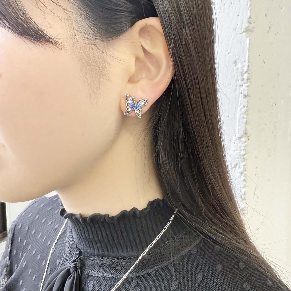 Butterfly motif earrings SAME1355 XB [Anna Sui] 2-way