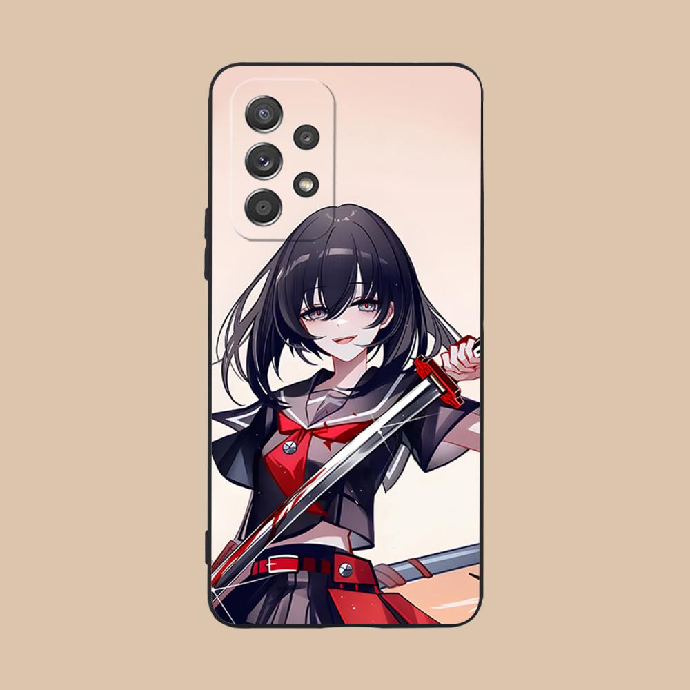 Akame Kurome Matte TPU Mobile Phone Case for Samsung Galaxy M55 54 42 35 34 33 32 23 22 15 14 13 12 F55 5G Colorful Cover