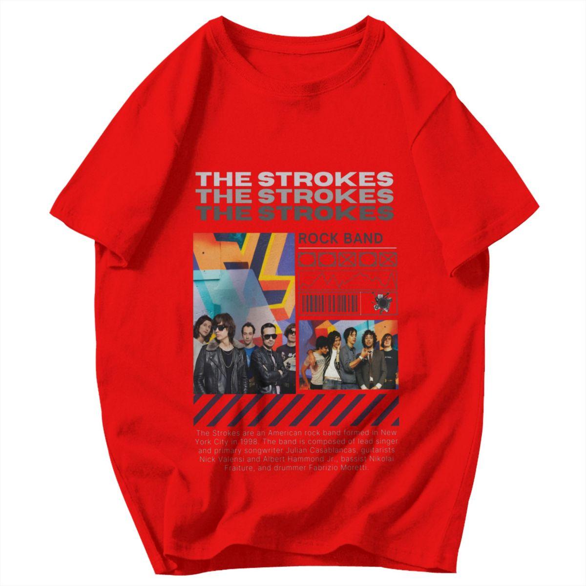 Men T Shirt Strokes Trending Idea Y2K Graphic Short Sleeve Unisex Clothing T Shirts S