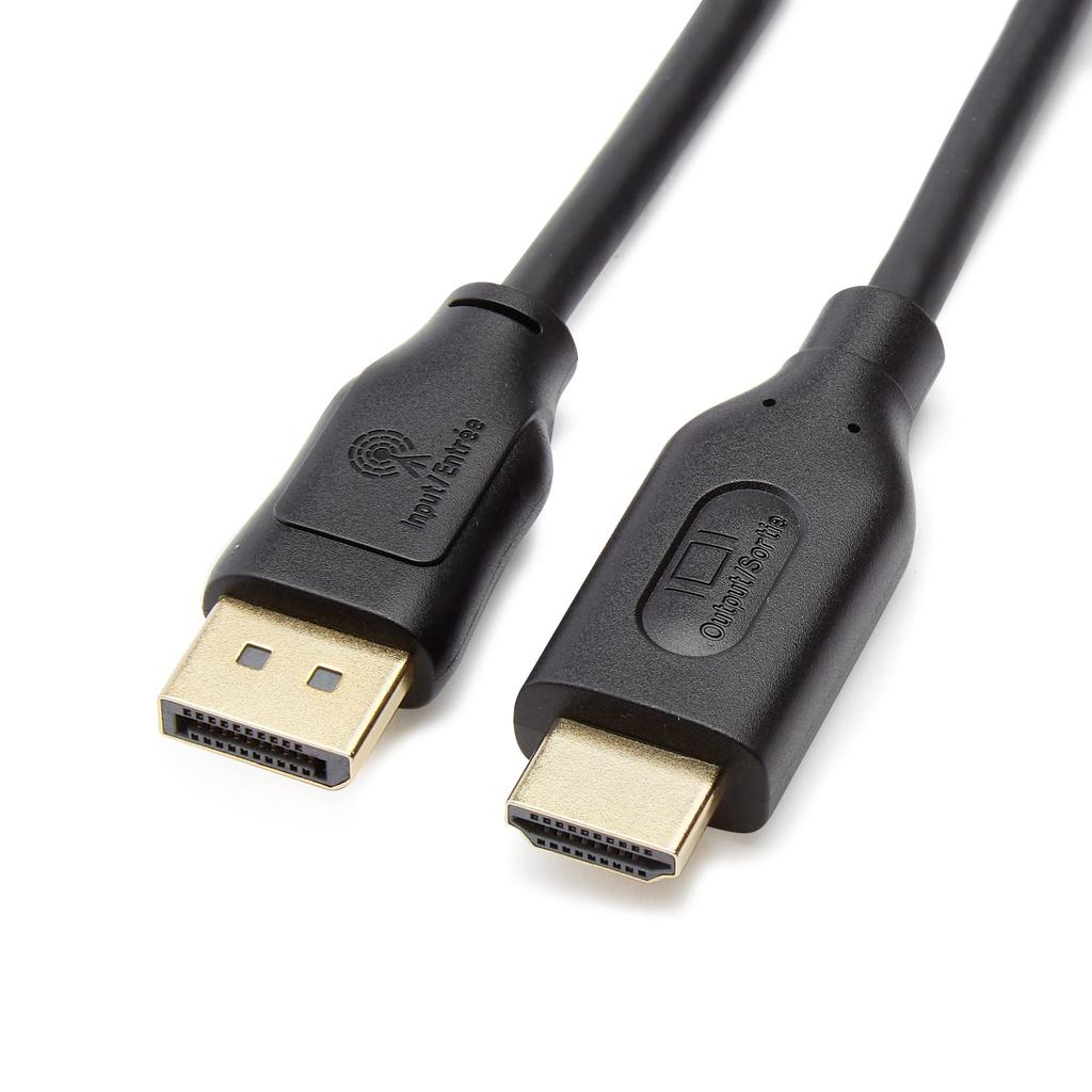 AmazonBasics DisplayPort zu HDMI Konverterkabel Einwegübertragung Set mit 10 Stück Schwarz 4K@30Hz 1.8m