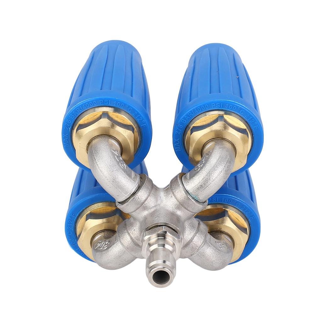 4 In 1 Pressure Washer Nozzle Blue 360 Degrees  Rotating 4000psi 1/4 Inch Quick Connector Pressure Washer