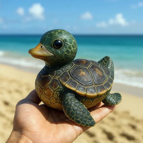 Sea Animal Duck Figurine Turtle Shark Dolphin Whale Duck Beaver Octopus Statue Sculpture Home Office Desktop Car Dashboard Decoration Ornament