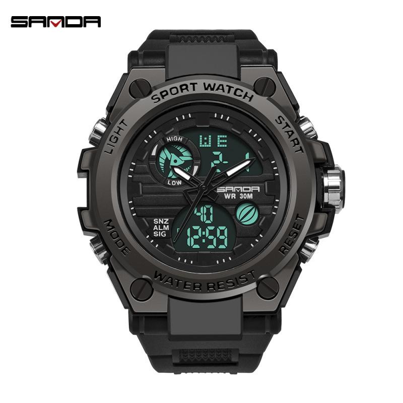 Sanda Sports Watch Male Student Junior High School Outdoor Waterproof Special Forces Cool Tactical Youth Luminous Electronic Watch