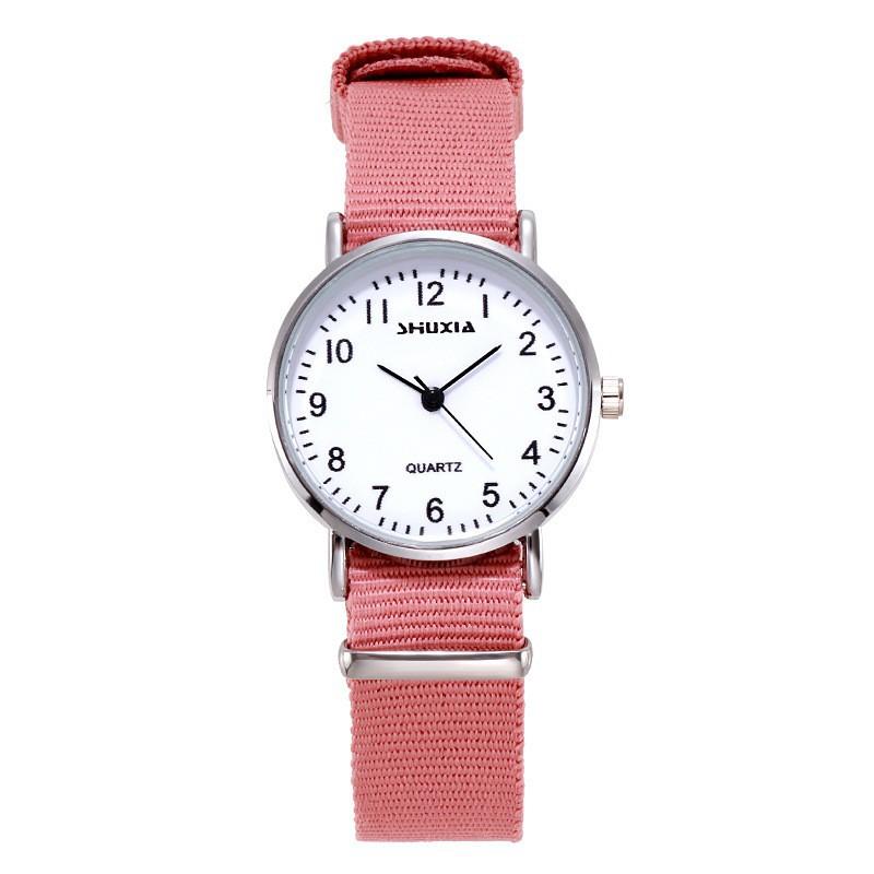 Wind Female Student Lady Watch Female Simple Temperament Girl Watch Small Fresh Girlfriend Woven Canvas