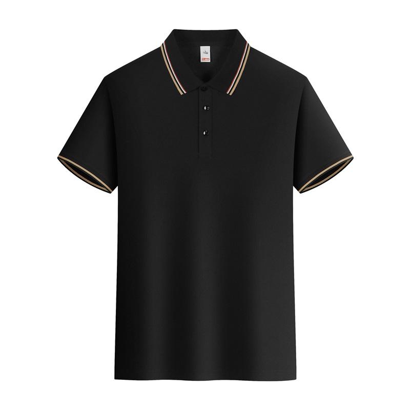   Men's Summer Striped Collar Polo Shirt Short Sleeve Business Casual Breathable