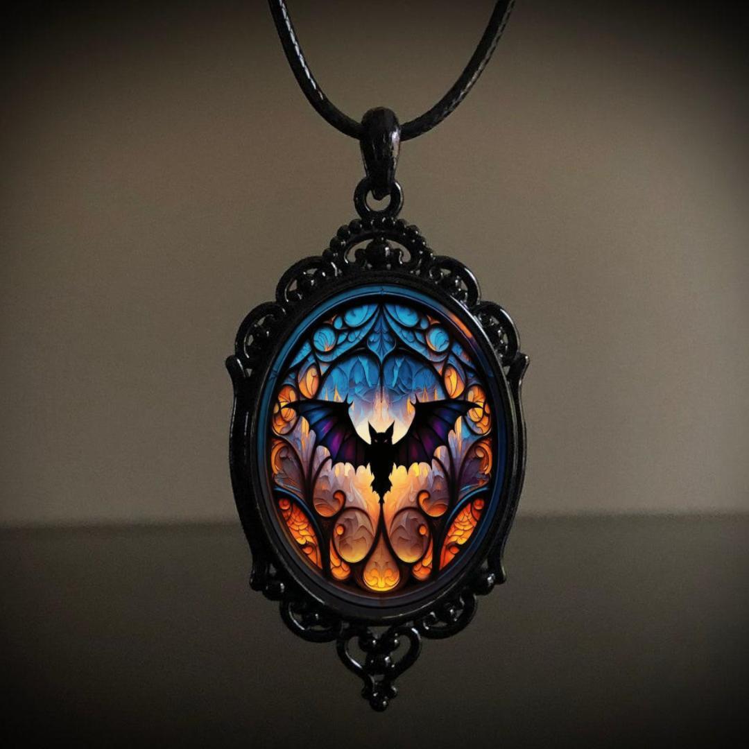 

Pendant Retro Gothic Halloween Witch Bat Necklace 50CM