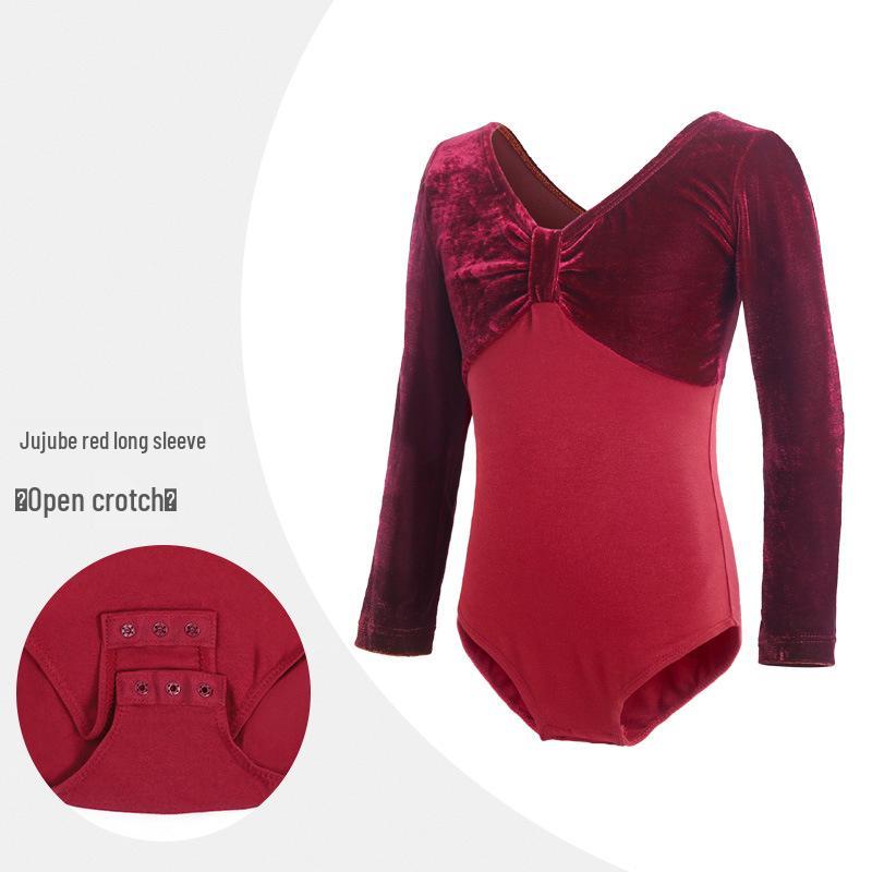 

Дівчачий велюровий леотар з довгим рукавом для балету та латиноамериканських танців на осінь/зиму 150 (Height 150-160cm)