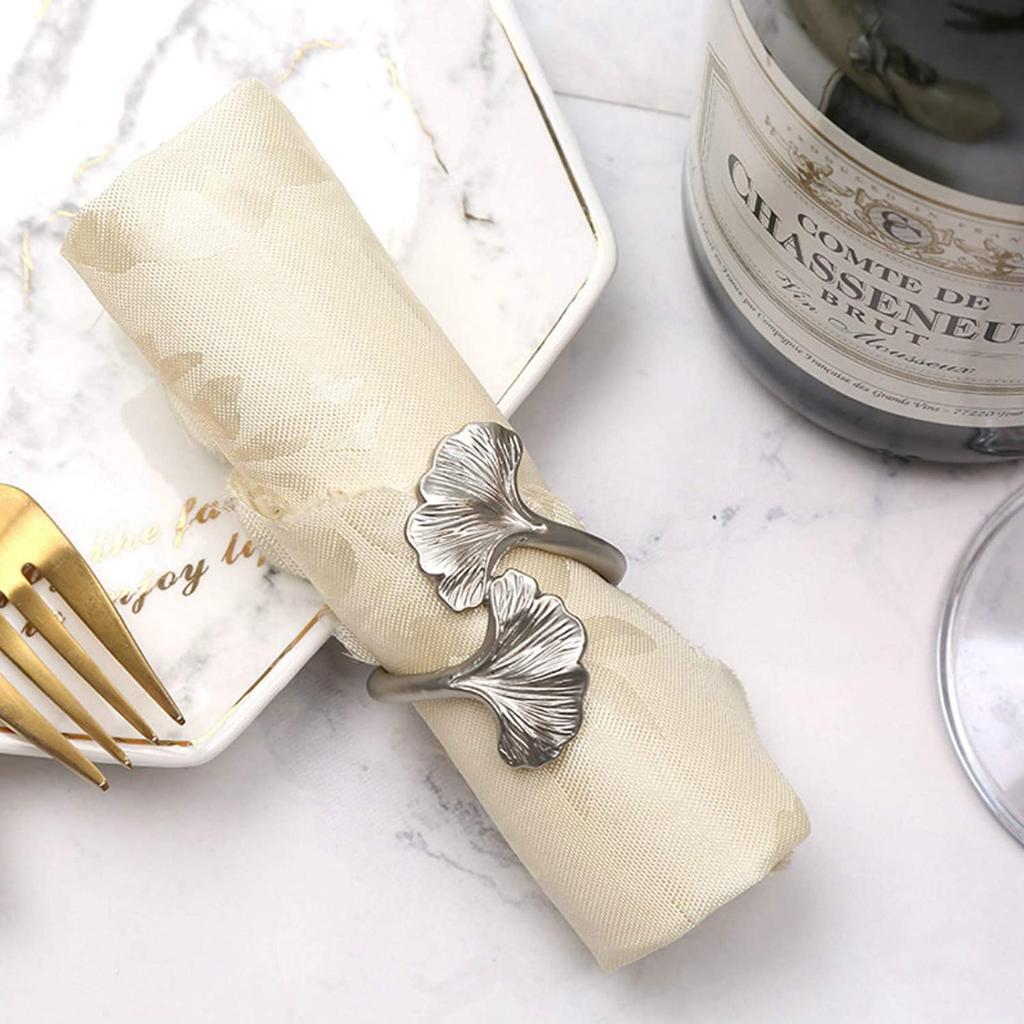 4PCS Metal Napkin Buckles Gold Silver Napkin Rings Wedding Event Decor Crafts Holder Handmade Home Party Supplies