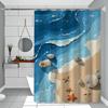 Beach Scenery Shower Curtain Bath Curtain Print Polyester Fabric Waterproof Bathroom Curtains With Hooks Bath Screen