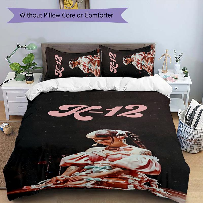 Melanie Martinez 3pcs Bedding Set Duvet Cover Closure Includes 1 Duvet Cover & 2 Pillowcases for All Seasons Bedroom Home Dorm Decor