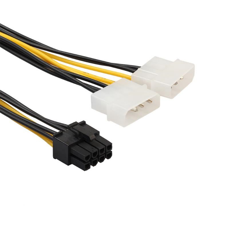 Power Cables & Connectors 18Cm 862 Pin To Dual 4 Video Card Power Cable Adapter 8Pin 4Pin Graphics Cord Copper Wire Core