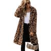 Faux fur suit collar plush coat Faux fur leopard print jacket
