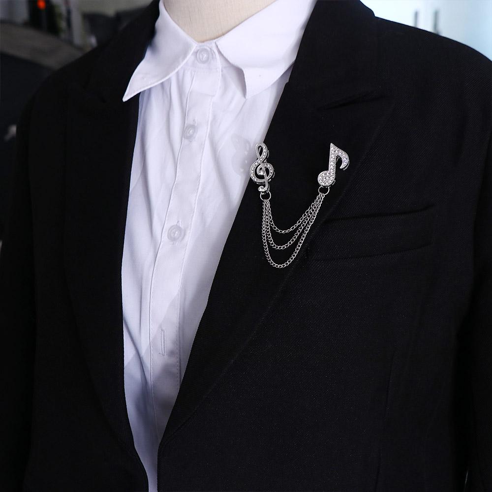 Gifts Zinc Zinc Alloy Clothes Accessories Sweater Coat Collar Pin Korean Style Badge Musical Note Brooch