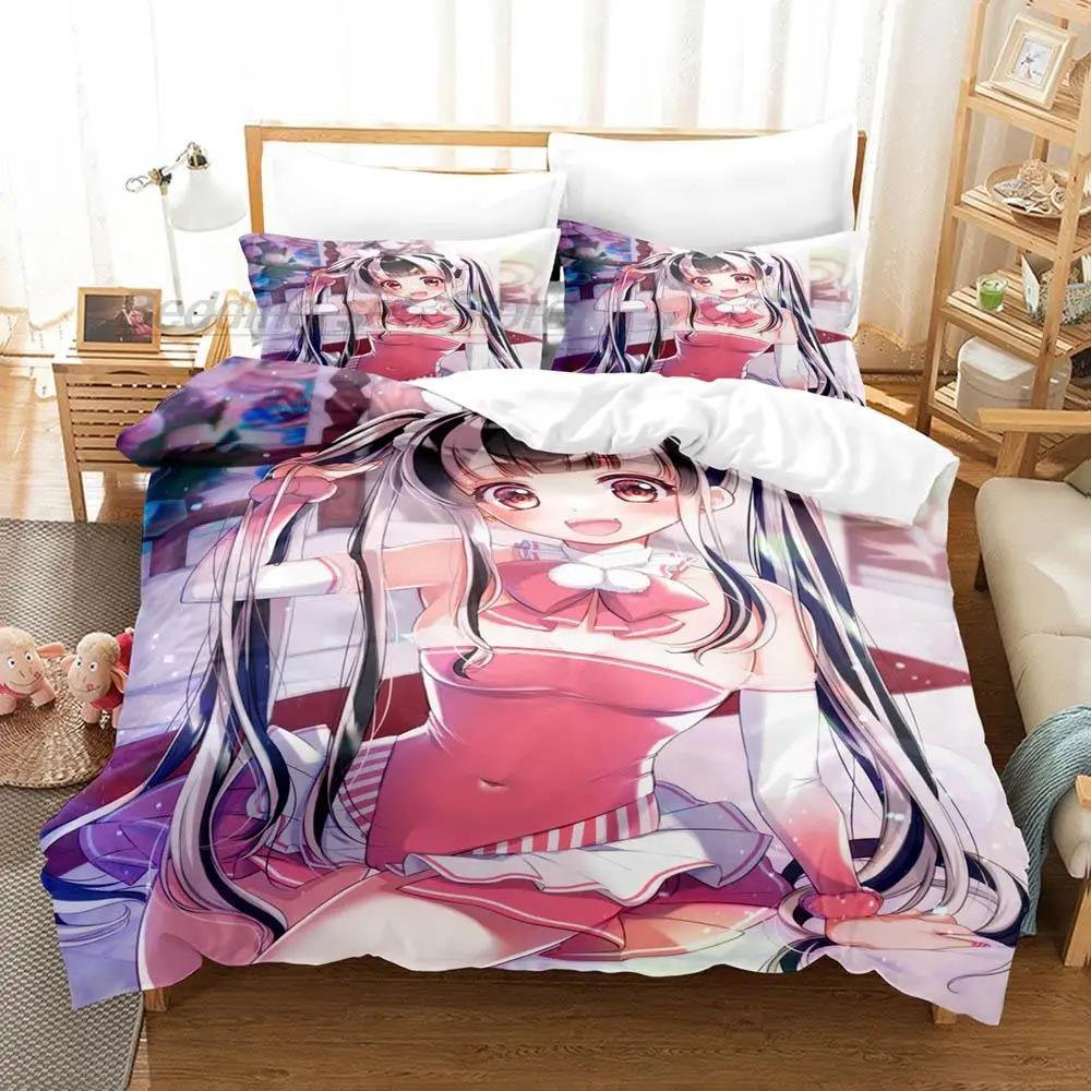 New Nyubara Reona Bedding Set Single Twin Full Queen King Size Bed Set Aldult Kid Bedroom Duvetcover Sets 3D Print Anime