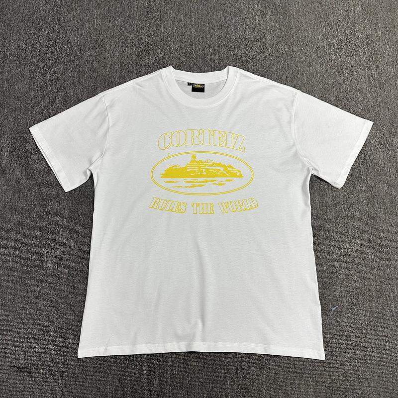 Corteiz Alcatraz Series T-shirt Short-sleeved Letter Logo Printed Men's and Women's Double Yarn Fashion Casual Short-sleeved Tide