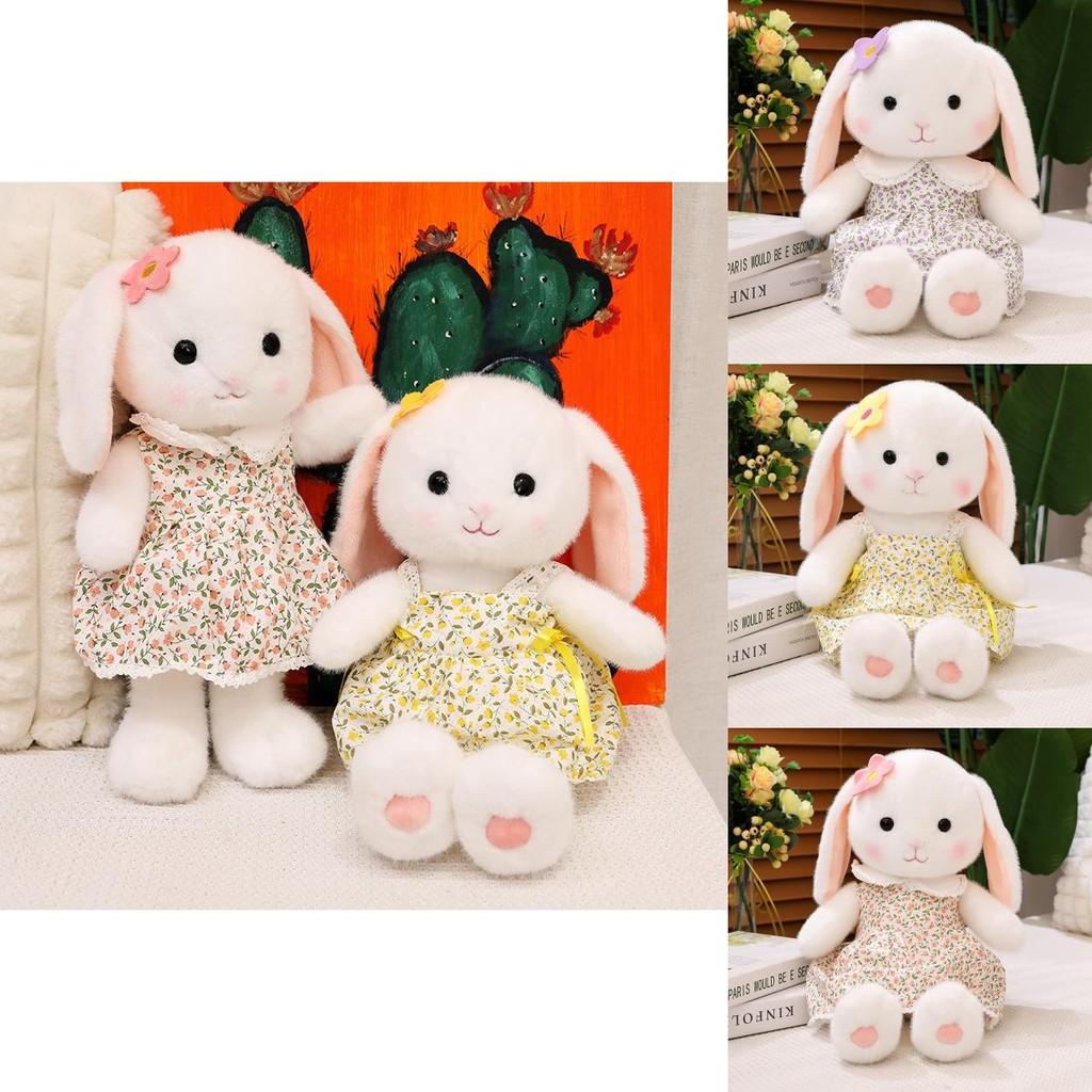 Dress Floral Colorful Emily Rabbit Plush Toy With Soft Pp Cotton Filling Children For