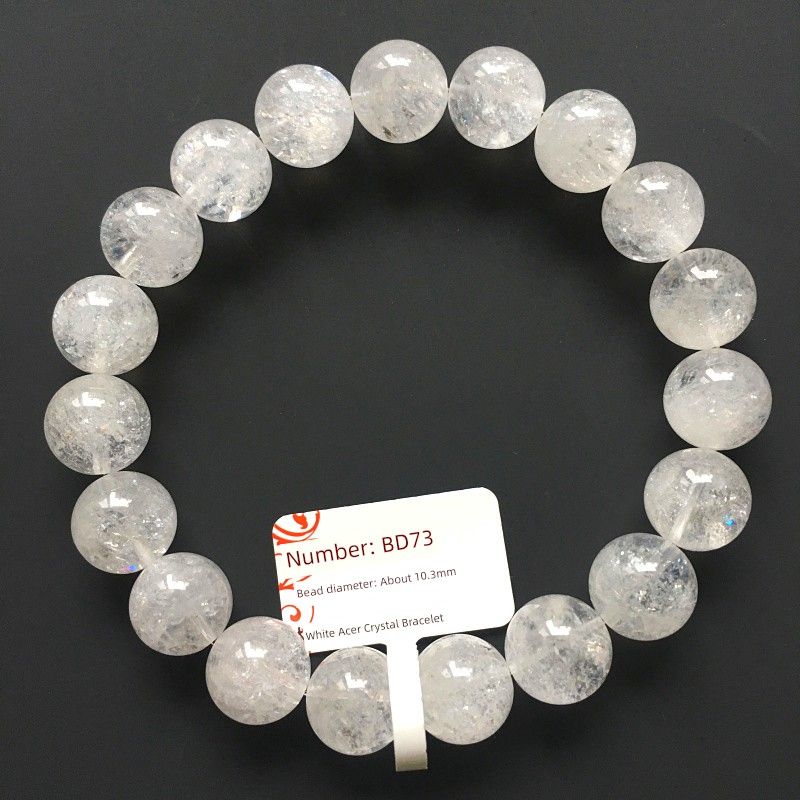 

Natural White Asse Bracelet Crystal Transparent White Popcorn Bracelet Ice Transparent Bracelet Men and Women Jewelry Gift One Thing One Picture BD73 diameter: 10.3mm