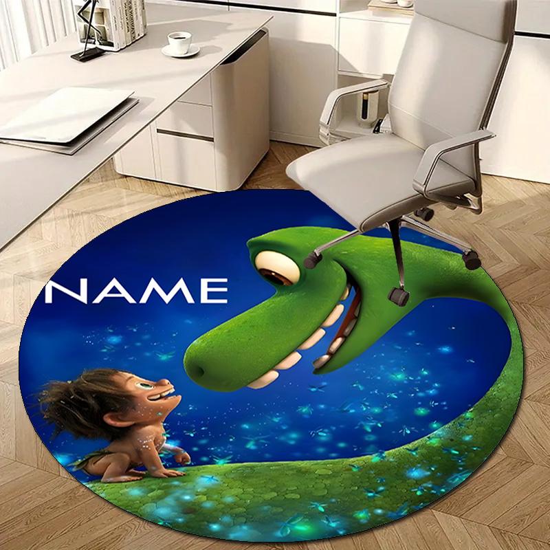 Personalized Good Dinosaur Round Chair Office Rug - Perfect for Mat, Office Chair & More - Ideal Gift for Birthdays and Holidays