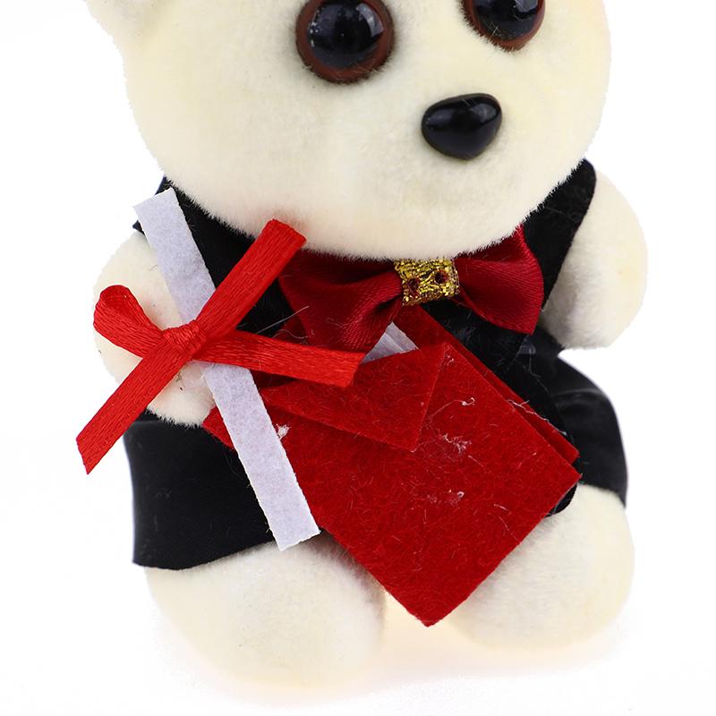 12Cm Standing Graduation Ceremony Bear Doll Flower Bouquet Decoration