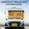 License Plate Frames Covers Combo - 2 Pack Clear Flat Car Tag Protectors Unbreakable and Aluminum Standard US License Plate Holder with Screws,Chrome