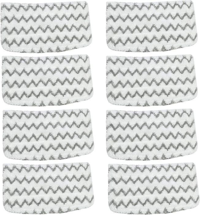8 tampons microfibre de remplacement pour balai vapeur Shark S1000 S1001C S1000C S1000WM - blanc