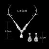 Bridal Wedding Dress Bright Rhinestones Zircon Angel Tears Drops Necklace Earrings