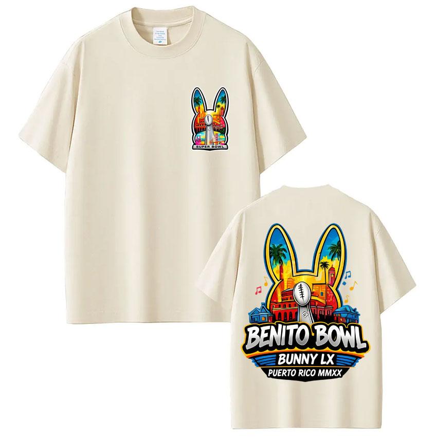 Rapper Bad Bunny Super Bowl Graphic T Shirt Trend Vintage Men Women O-Neck T-shirt Oversized Cotton Casual T Shirts