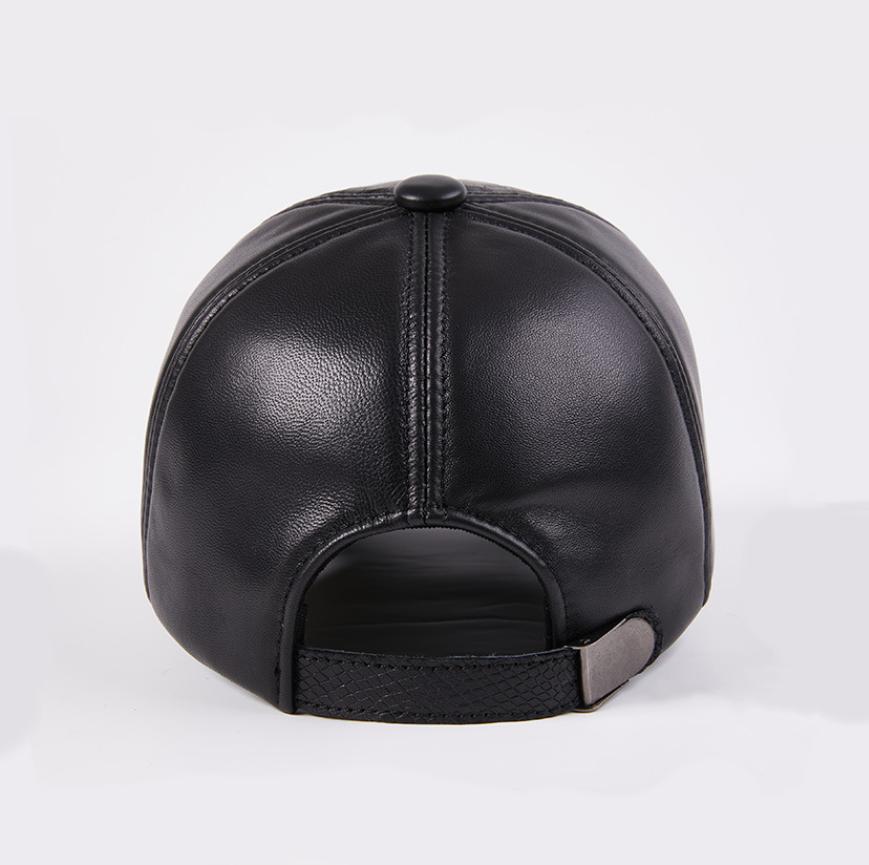 Podzimní a zimní ležérní kožená čepice Pánská baseballová čepice z ovčí kůže Venkovní teplá čepice s krokodýlovým vzorem