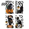 Reusable Holiday Window Film 4 Sheets Halloween Black Cat Clings, Spooky Pumpkin Sticker Sticker, Double Sided Static Decals for Glass Door