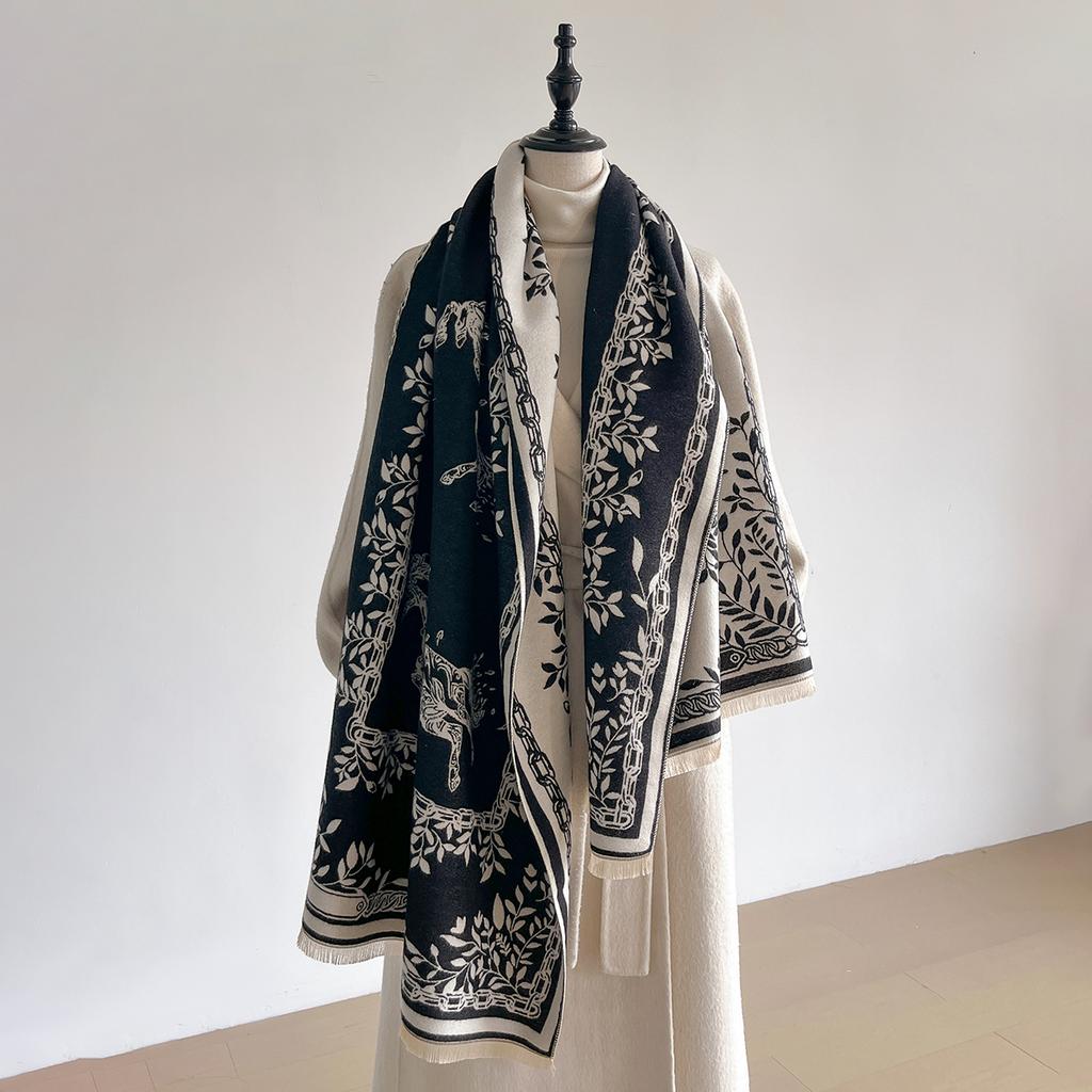 Winter Warm Thick Faux Cashmere Scarf Pashmina Shawls for Women Lady Wraps Stoles Bufanda Echarpe  Fashion Accessory