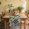 Lemon Table Runner Summer Watercolor Lemon Blue White Porcelain Totemic Table Decor Tropical Atmosphere Traditional Home Decor