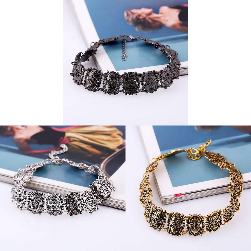Vintage European Alloy Short Necklace With Geometric Design For Men And Women