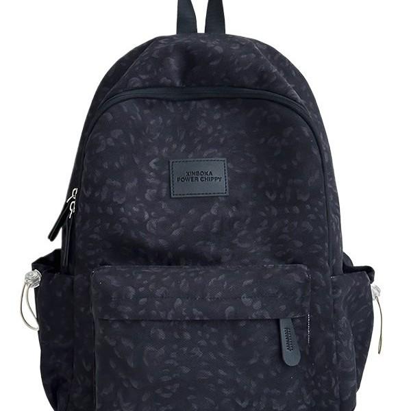 Schoolbag New Large-capacity Backpack High-value Leopard Print Schoolbag Sweet Junior High School Backpack Travel Campus Backpack