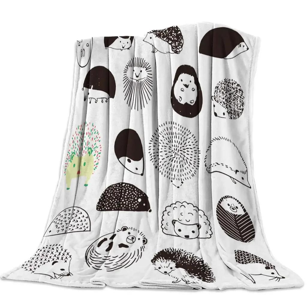 Hedgehog Blanket, Soft Flannel Throw Blanket with Super Cute Hedgehog Gifts for Girl Women Hedgehog Lovers Blanket for Couch Bed
