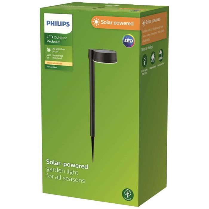 Philips Vynce Solar Garden Light 8720169265646 LED 1.5W Warm White Black