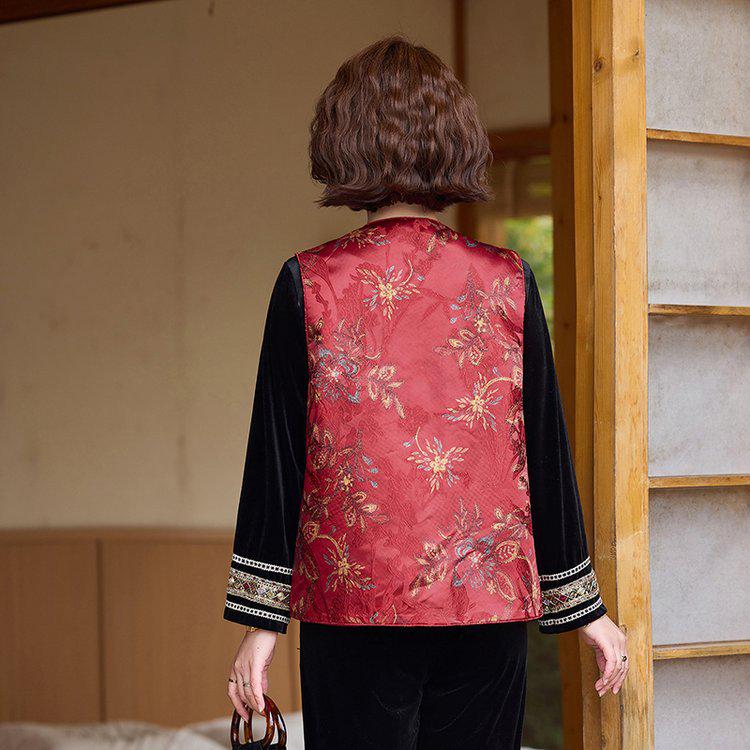 2026 Chinese Embroidered Vest Three-Piece Set for Mature Women - Elegant National Style Spring Outfit