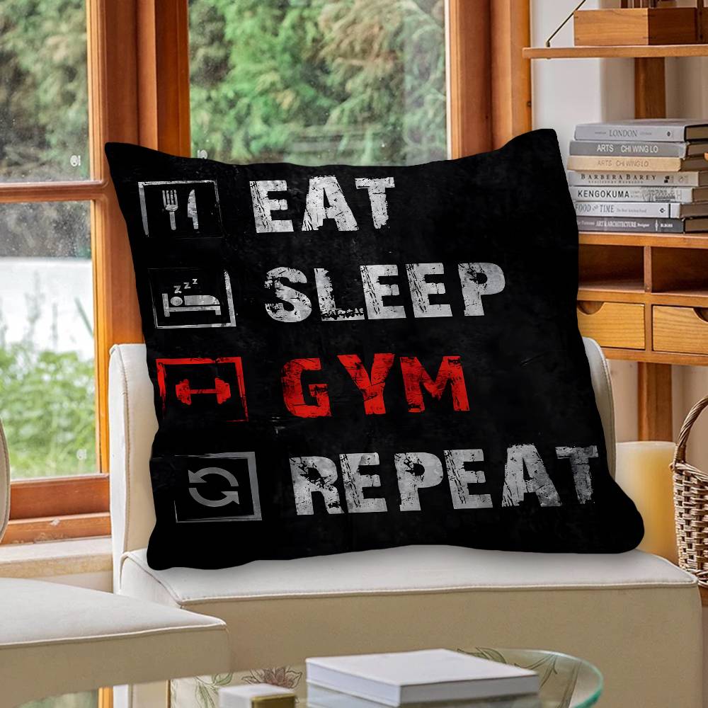 GYM Exercise Time Pillow Anime Pillow Sofa Bed Head Pillow Cover Cushion Cover 45x45 Cm Fashion